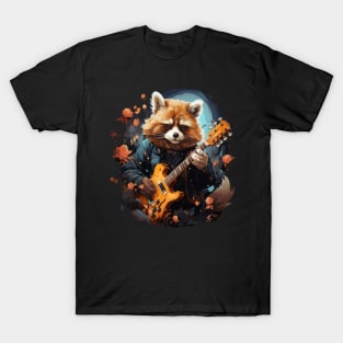 Red Panda Playing Guitar T-Shirt